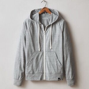 American Giant Men's Lightweight Full Zip, Charcoal Grey, size XL